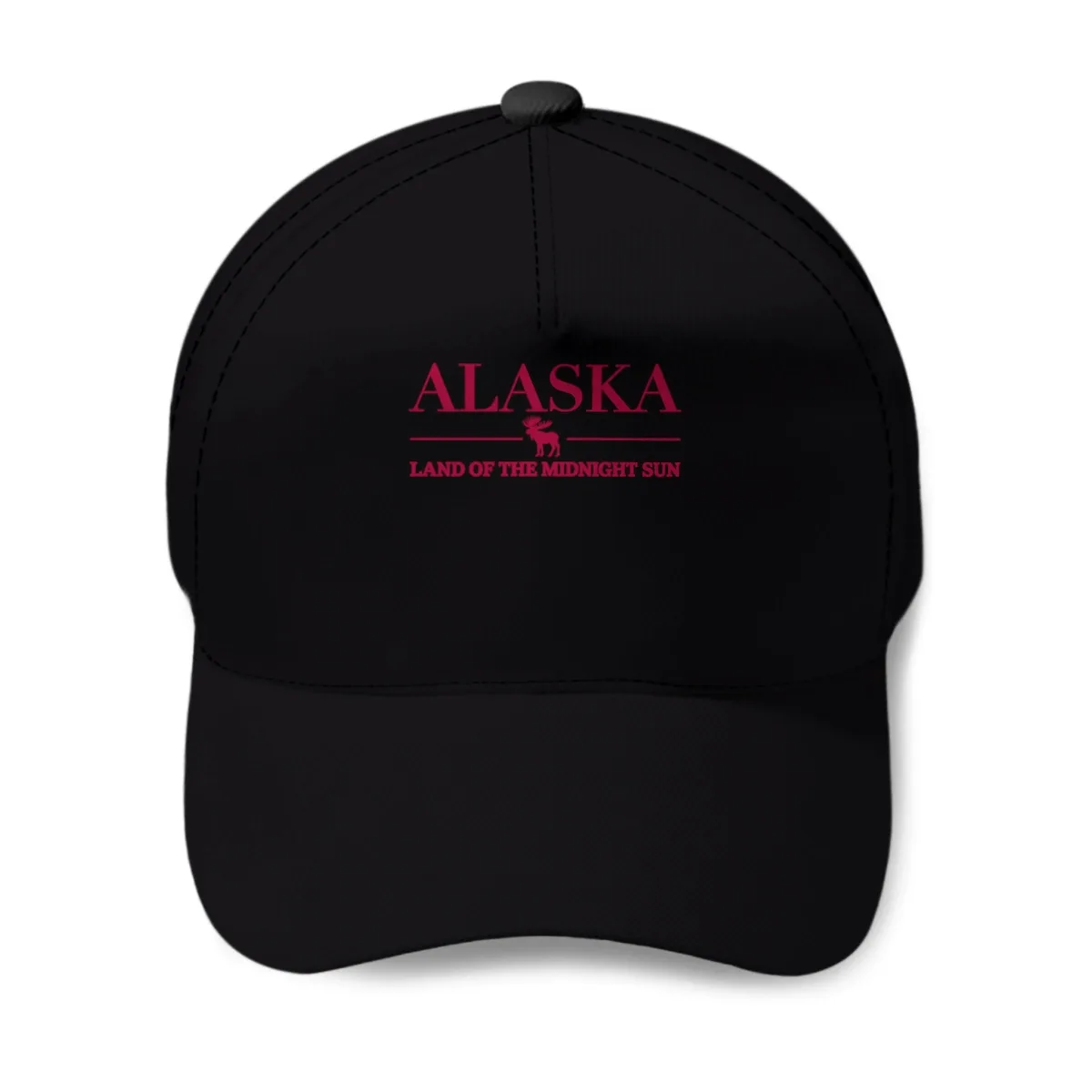 Alaska Land of the Midnight Sun Vintage Moose Graphic – Northern Wilderness Design Baseball Cap
