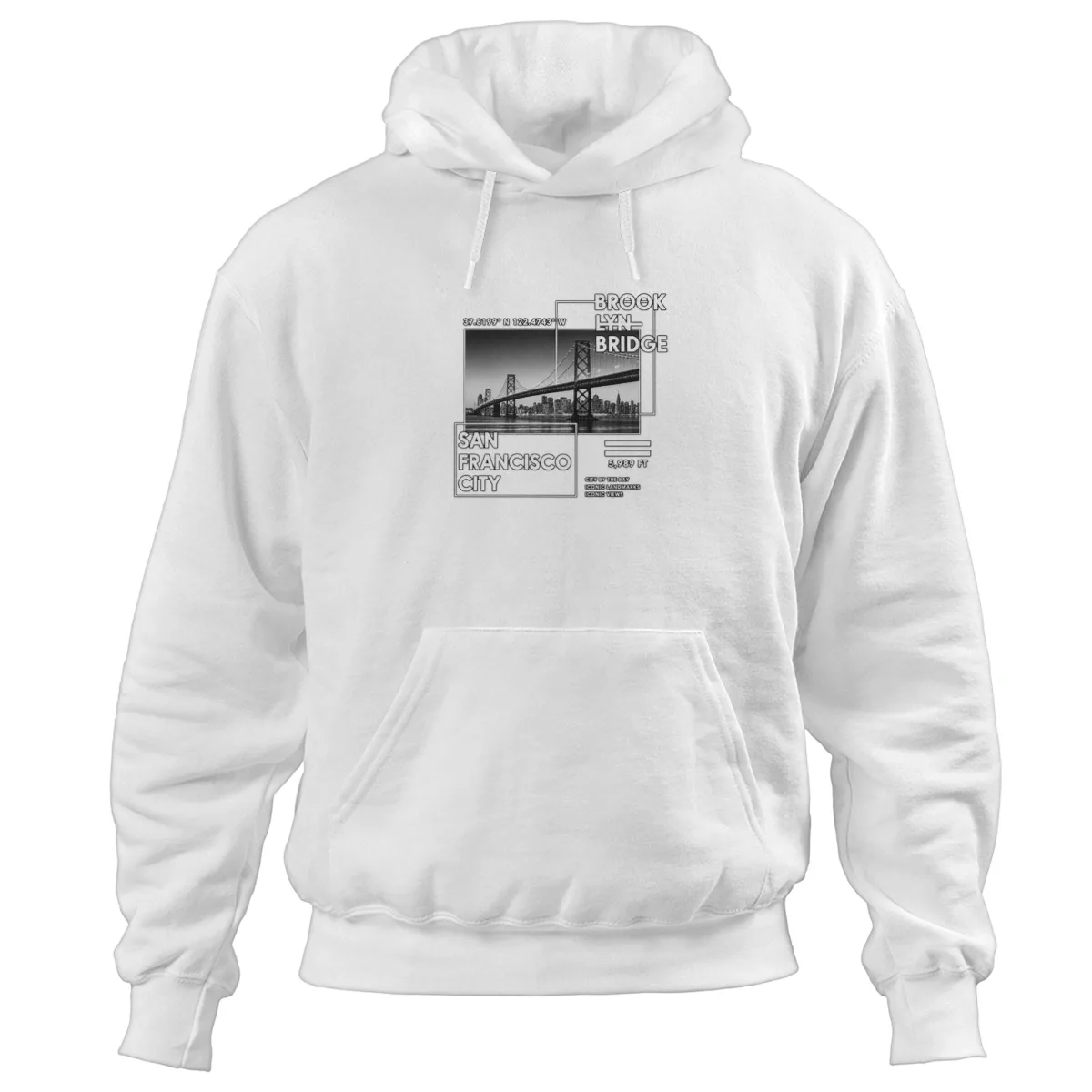 San Francisco City by the Bay Vintage Bridge Graphic – California Urban Landmark Design Hoodie
