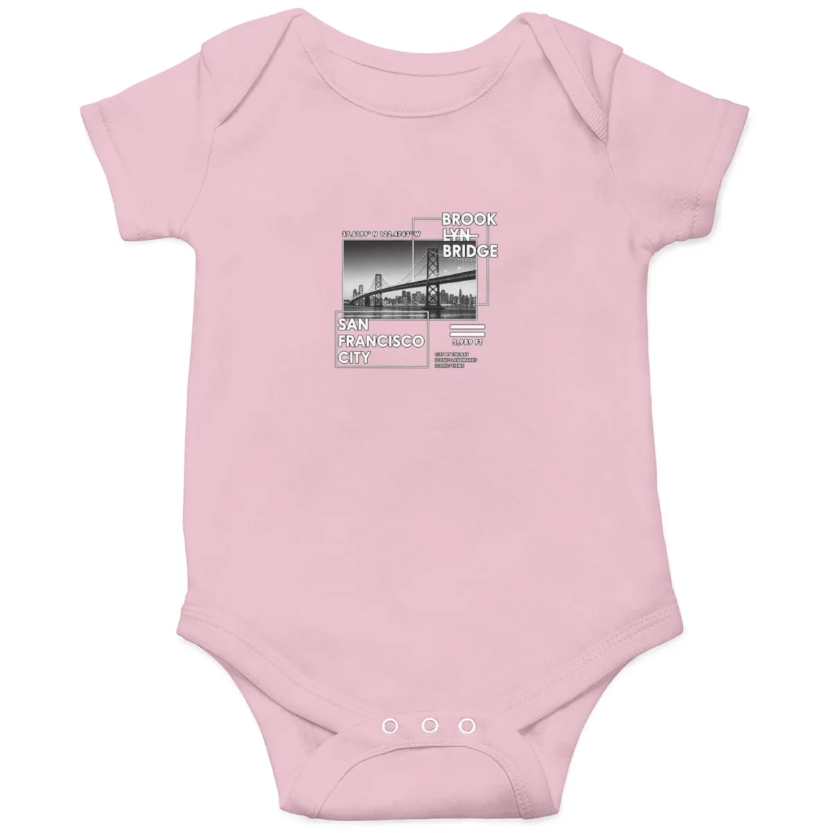 San Francisco City by the Bay Vintage Bridge Graphic – California Urban Landmark Design Baby Onesie