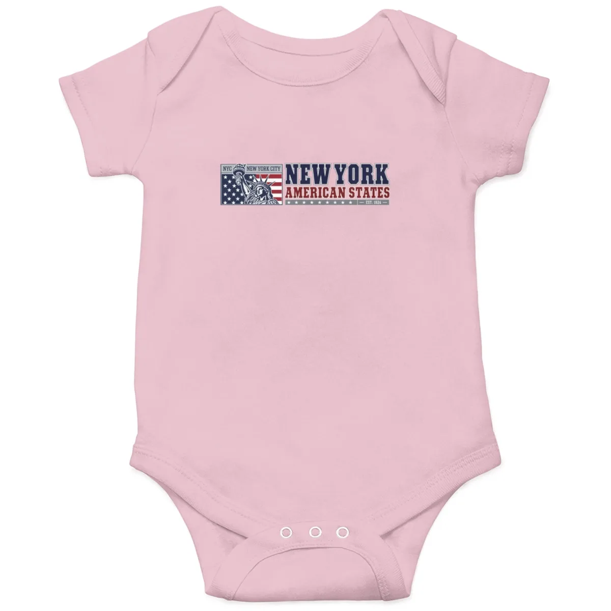 New York American Liberty Vintage Graphic – NYC Patriotic Statue of Liberty Design Baby Onesie